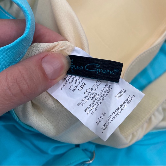 Aqua Green Tiered Tankini Top Plus Size - Picture 6 of 7